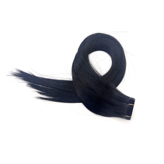 Hairui Fashionable women’s long human hair extension tape in invisible hair extension jet black