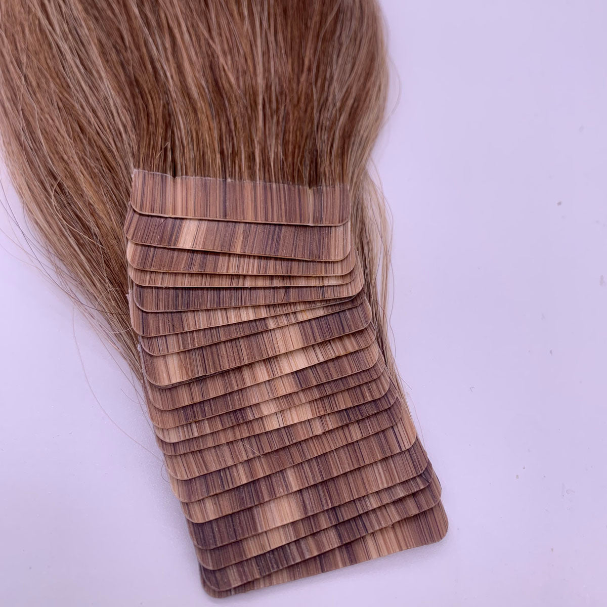 Wende tape hair extension P6/22  light brown high light long lasting remy hair extension