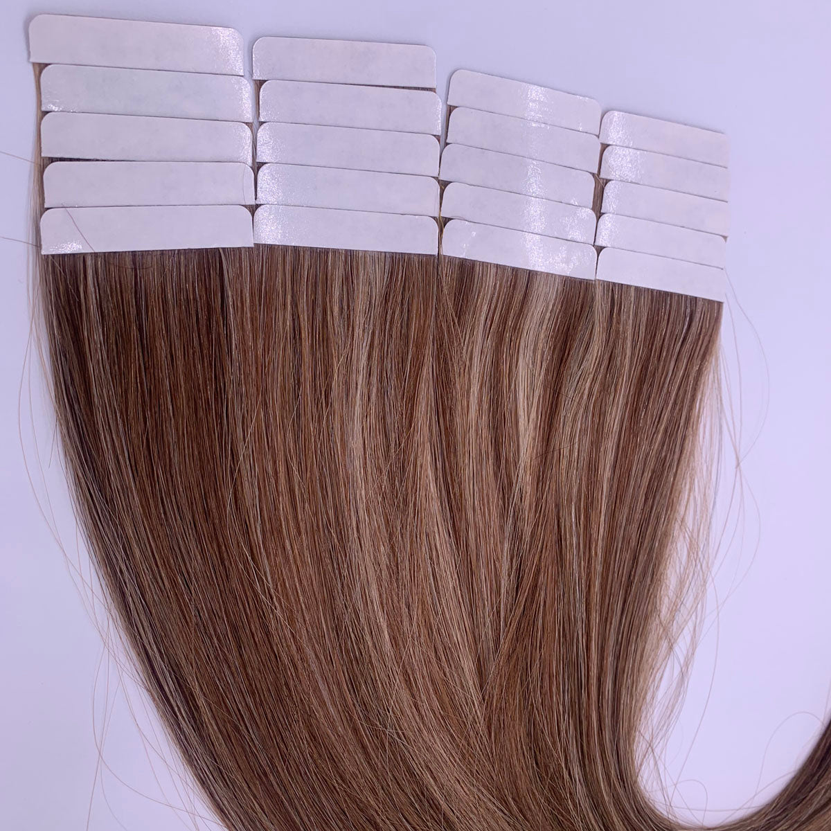 Wende tape hair extension P6/22  light brown high light long lasting remy hair extension