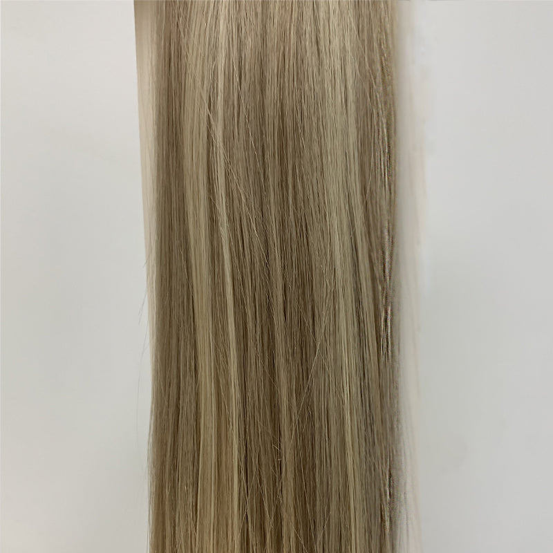 Hairui invisible tape in hair extension no tangle no shedding #18/613 platinum blonde highlight