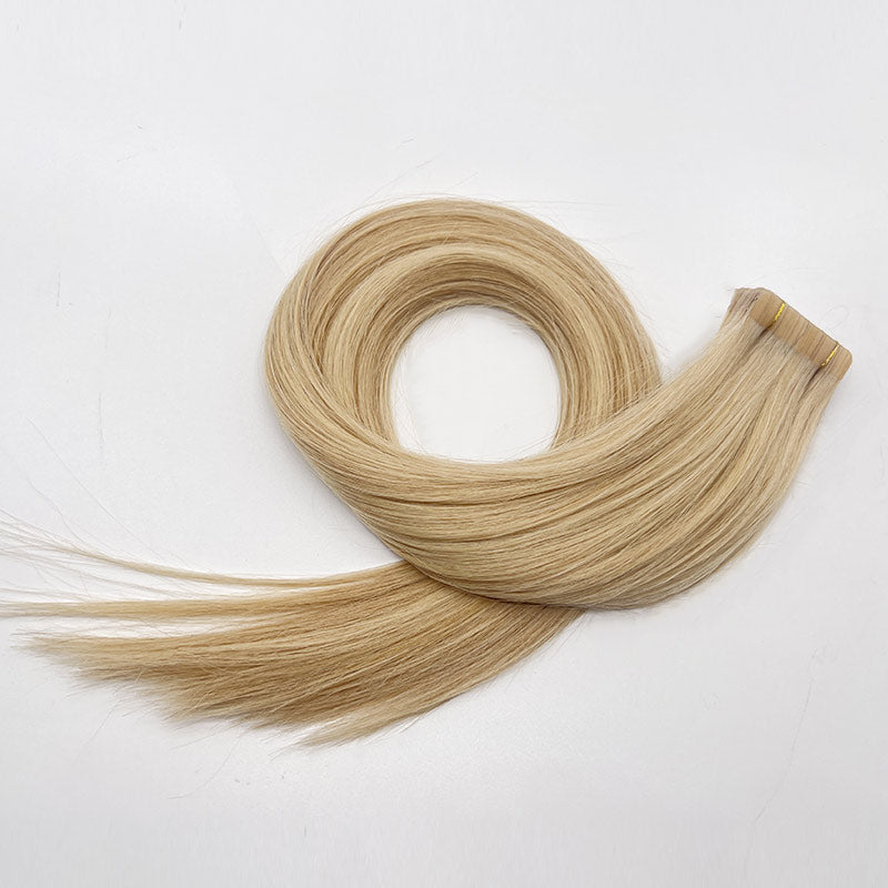 Wende invisible human hair extensions tape hair extension P22/613  platimun blonde highlight