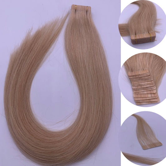 Wende invisible human hair extensions tape hair extension P22/613  platimun blonde highlight