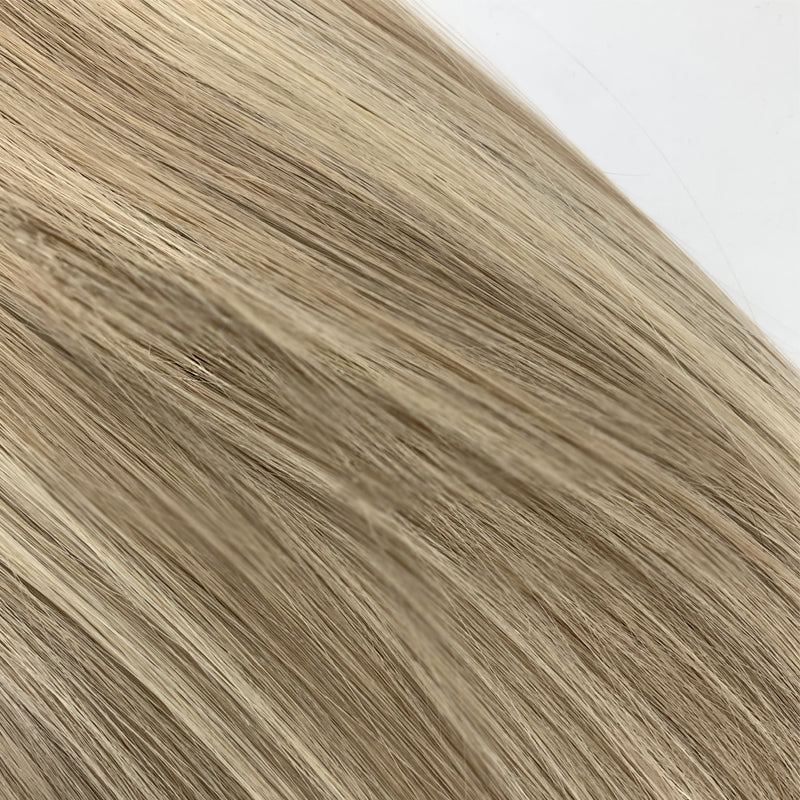 Hairui invisible tape in hair extension no tangle no shedding #18/613 platinum blonde highlight