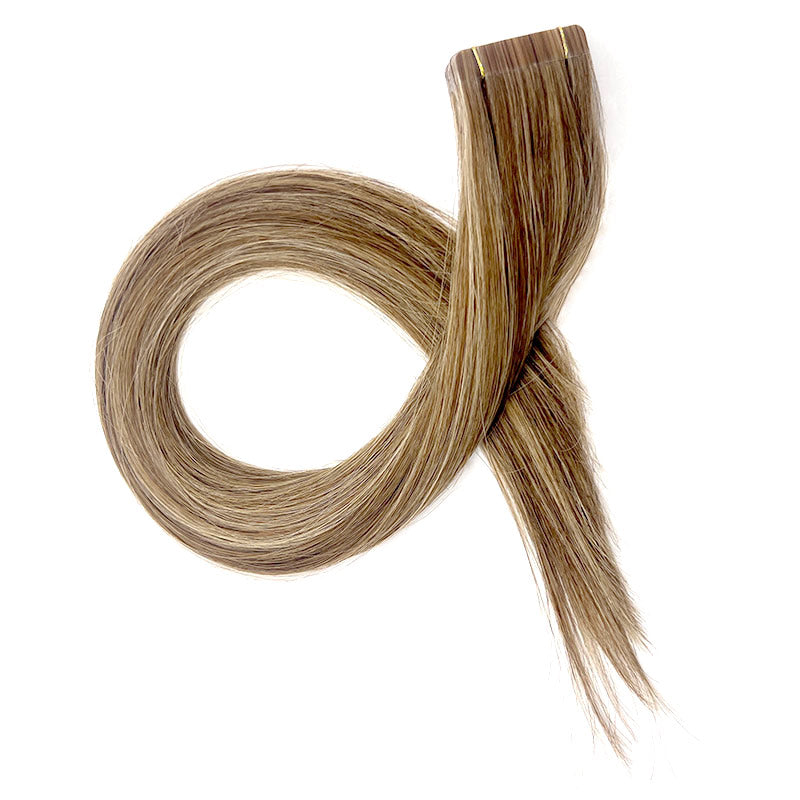 Wende tape hair extension P6/22  light brown high light long lasting remy hair extension