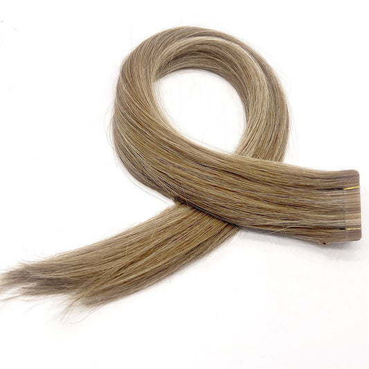 Wende Comfortable design tape in hair extension P8/24light blonde high light long lasting hair