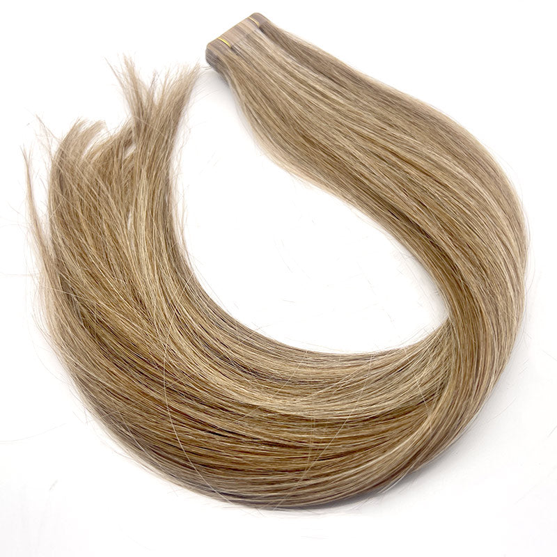 Wende Comfortable design tape in hair extension P8/24light blonde high light long lasting hair