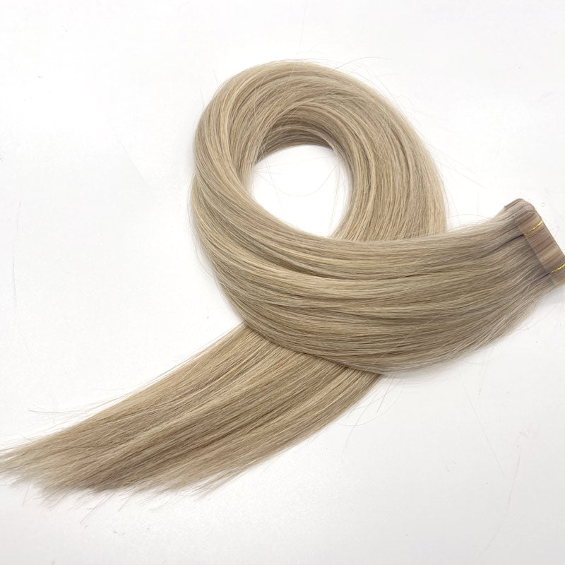 Wende high quality remy human hair extensions tape hair extension Mixed Ash