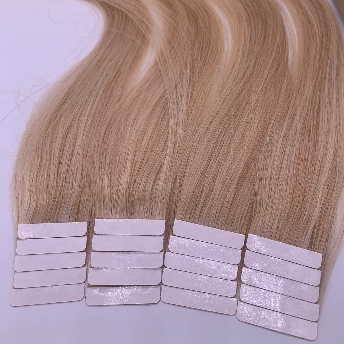 Wende invisible human hair extensions tape hair extension P22/613  platimun blonde highlight